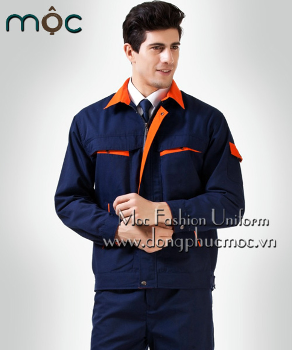 Đồng phục quần áo bảo hộ lao động màu xanh dương rất phù hợp với những ngành xây dựng và công nghiệp nhẹ