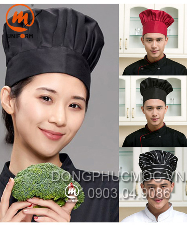 Mẫu nón bếp kiểu nón xếp ly, phần trên xếp hình dạng nón bánh bao và kiểu dáng trẻ trung, sang trọng